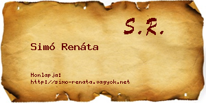 Simó Renáta névjegykártya